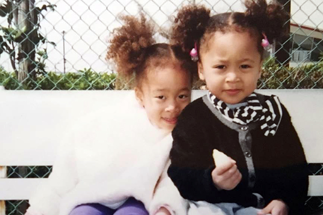 Naomi Osaka with her sister in childhood