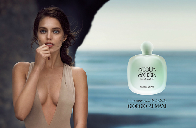 Emily DiDonato advertising the perfume Acqua di Gioia Giorgio Armani