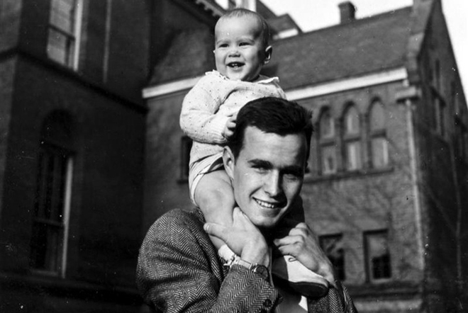 George Bush Sr. with his son