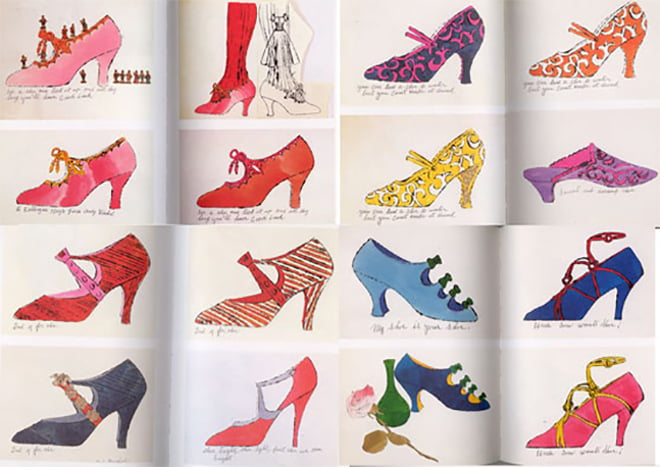 Advertisement for shoes of Andy Warhol’s brand