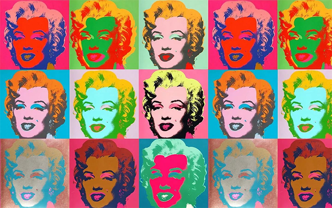 Marilyn Monroe's portrait collage by Andy Warhol