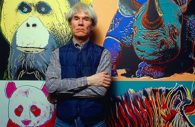 Andy Warhol and his collection of the pictures Endangered species