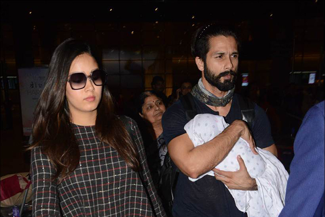 Shahid Kapoor with his wife and daughter