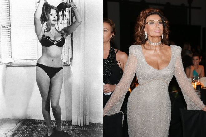 Sophia Loren's figure in youth and at present
