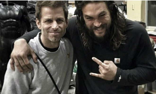 Zack Snyder and Jason Momoa in 2018