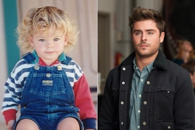 Zac Efron in his childhood and at present