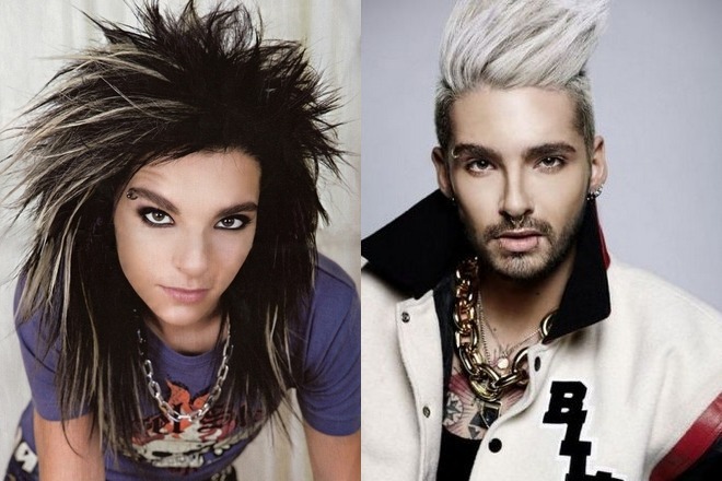 The vocalist Bill Kaulitz in his youth and today
