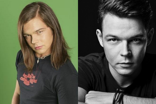 The bass guitar player Georg Listing in his youth and today