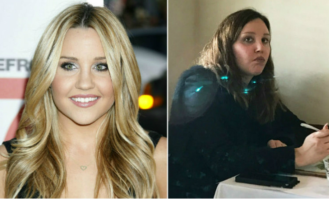 Amanda Bynes with and without makeup