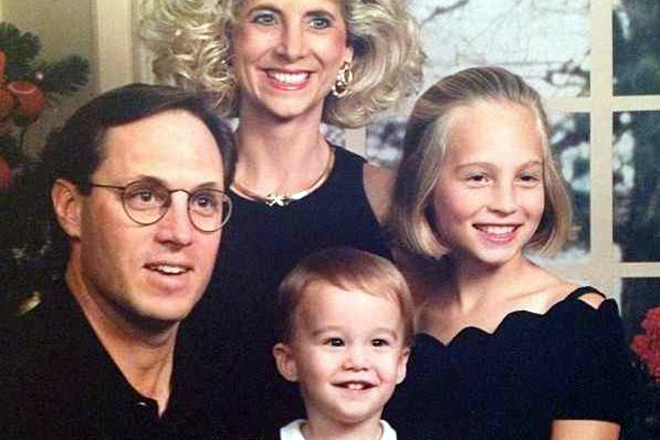 Little Candice Accola with her parents and brother