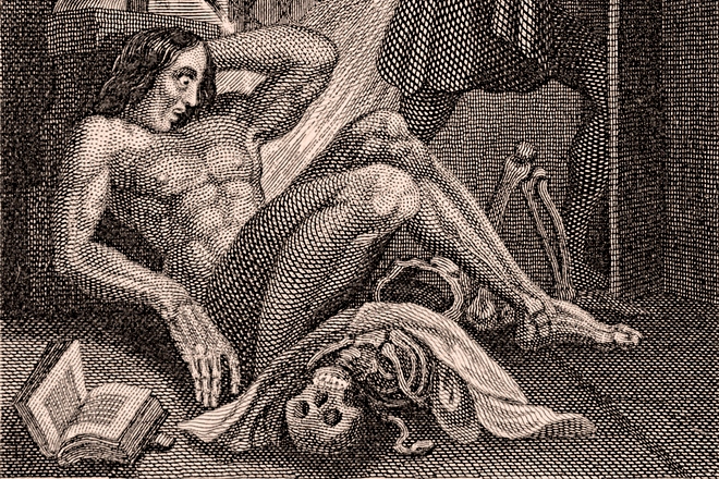 The illustration of Mary Shelley’s novel Frankenstein; or, The Modern Prometheus