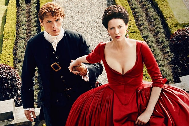 Sam Heughan and Caitriona Balfe in the TV series Outlander