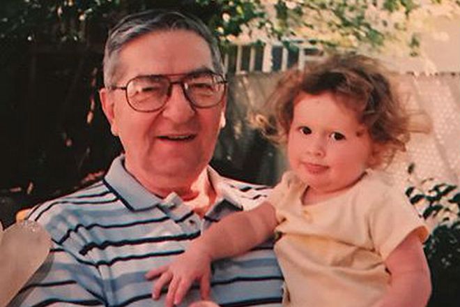 Little Emma Kenney with her grandfather