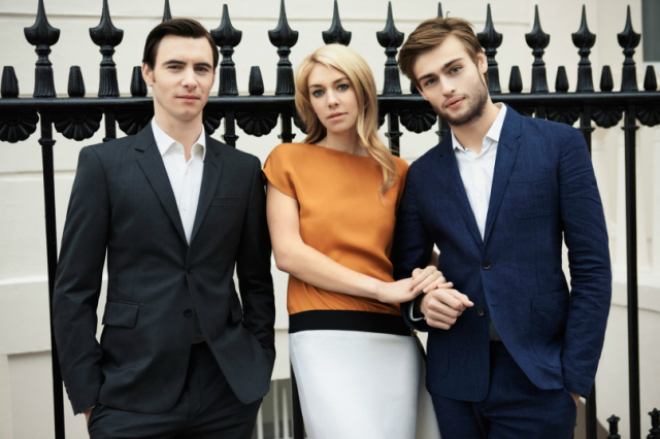 The stars of the series Great Expectations - Harry Lloyd, Vanessa Kirby, and Douglas Booth