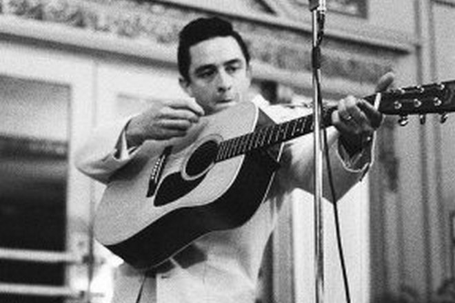 Johnny Cash on the stage