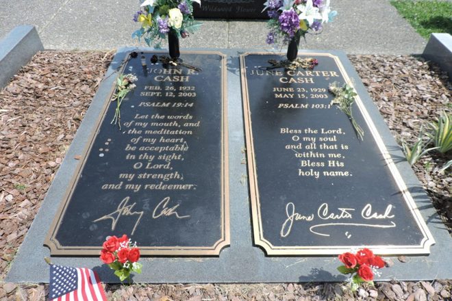 Johnny Cash and June Carter’s grave
