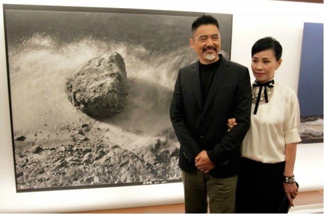 Chow Yun-fat with his wife in 2018