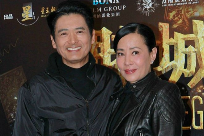 Chow Yun-fat with his wife