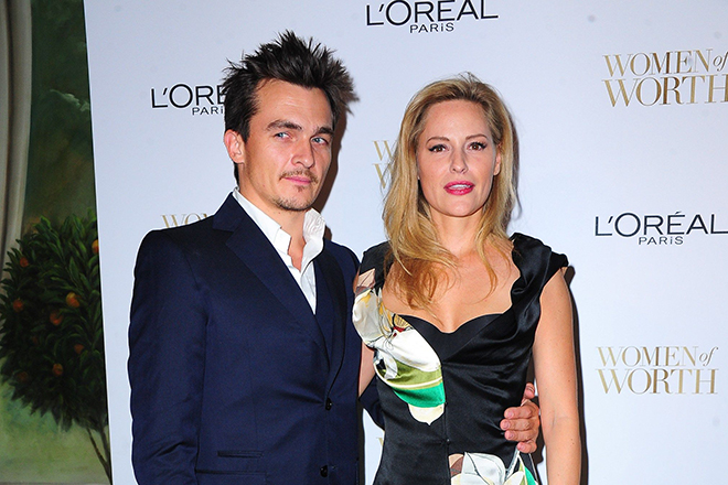 Rupert Friend with his wife