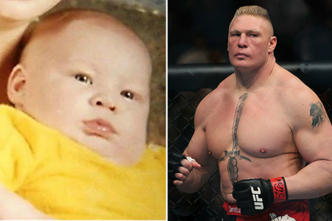 Brock Lesnar in childhood and now