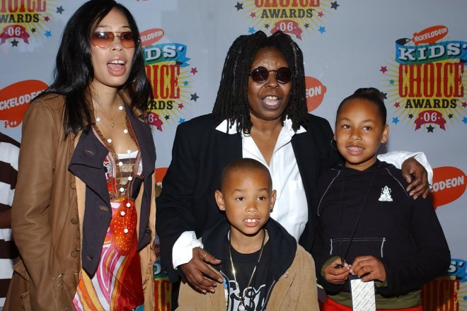Whoopi Goldberg with her daughter and grandchildren