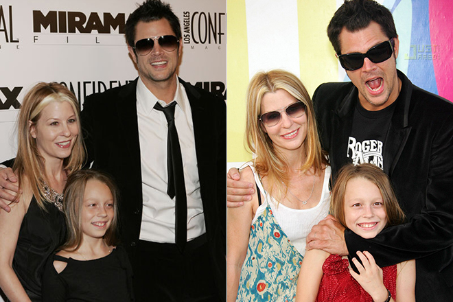 Johnny Knoxville and Melanie Cates with their daughter