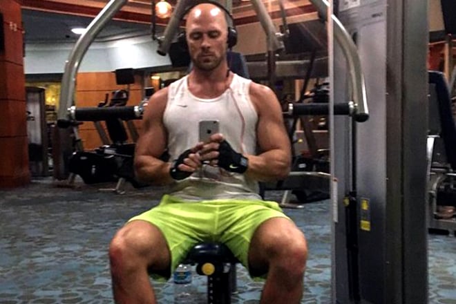 Johnny Sins at the gym
