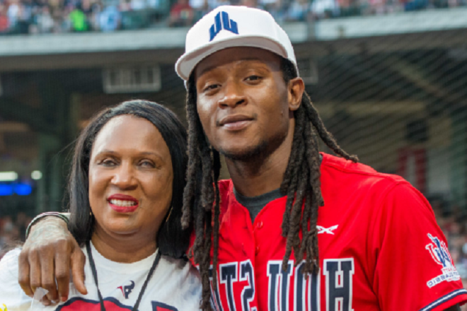 DeAndre Hopkins Donates with his mother