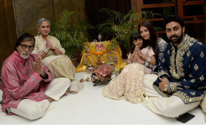Abhishek Bachchan with his family