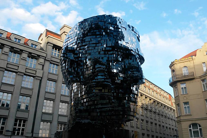 Monument "Franz Kafka's Head" in Prague