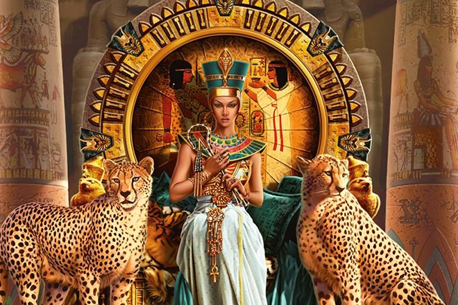 Cleopatra on the Egyptian throne