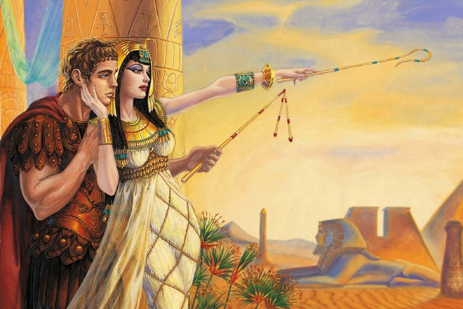 Cleopatra and Julius Caesar