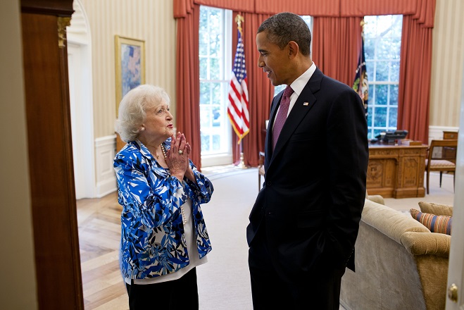 Betty White and Barack Obama