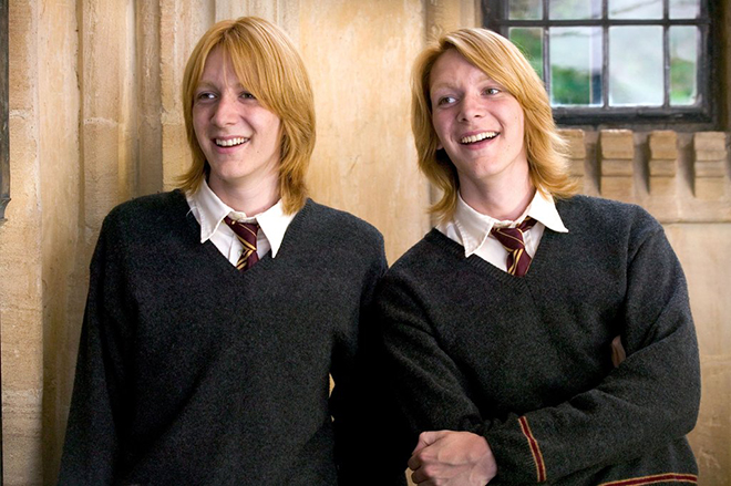 Oliver Phelps and James Phelps in Harry Potter and the Goblet of Fire