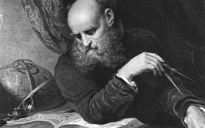 Galileo Galilei is studying Copernicus’s theory