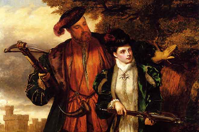 Anne Boleyn and Henry VIII are hunting