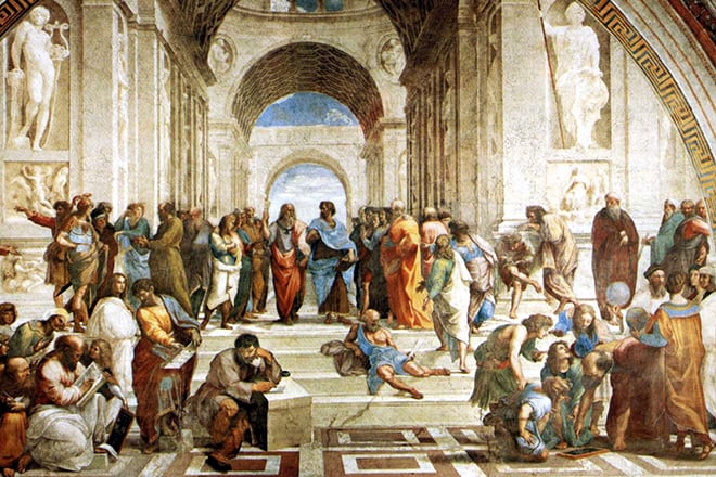 Ancient philosophers in Raphael's painting The School of Athens