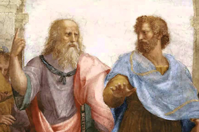 Plato and Aristotle (a fragment from the fresco The School of Athens)