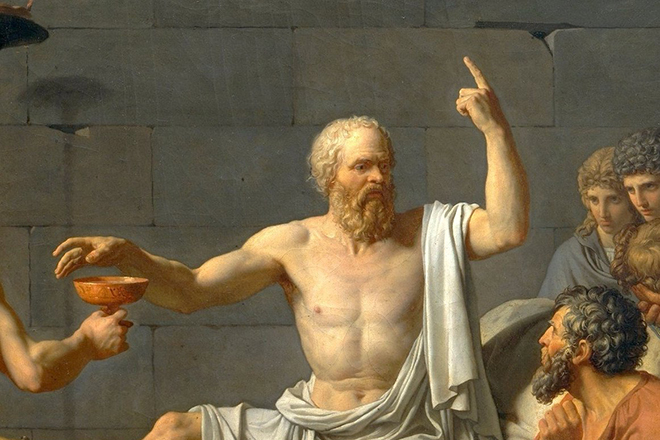 Socrates is teaching his students