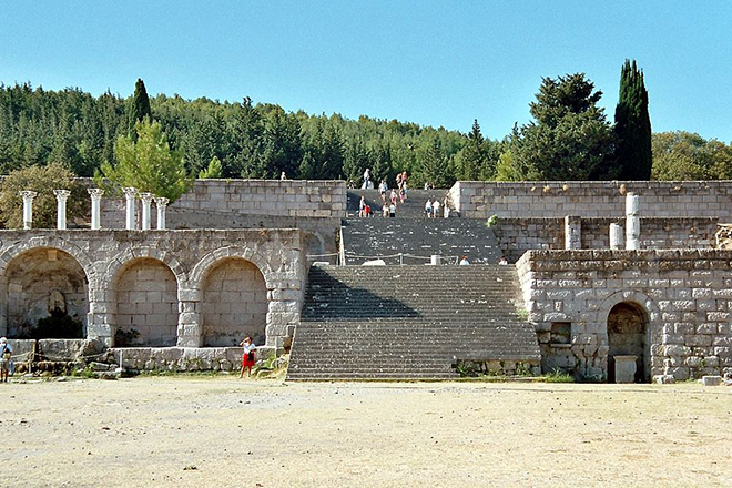 The ruins of the Asclepion, Kos, where Hippocrates studied