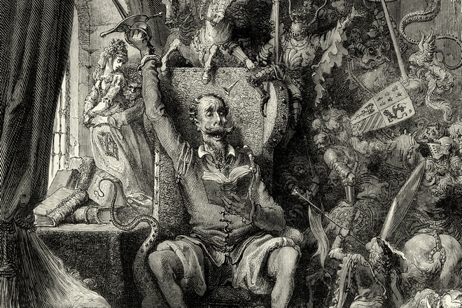 An illustration to Miguel de Cervantes’s novel Don Quixote