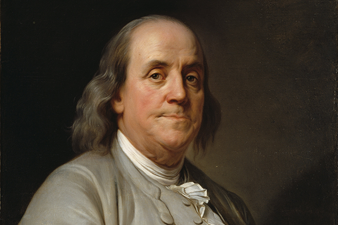 The portrait of Benjamin Franklin