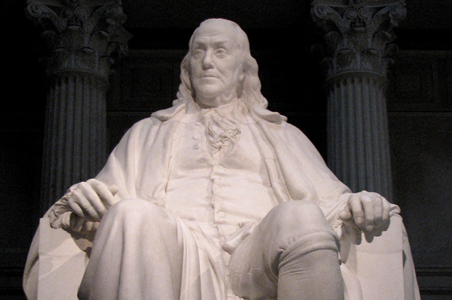 The monument to Benjamin Franklin in Philadelphia