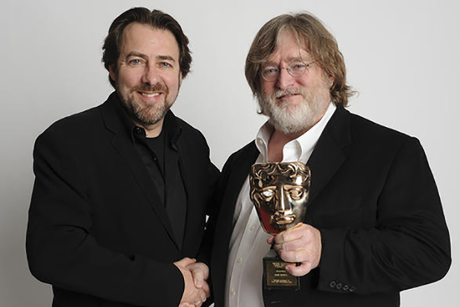 Gabe Newell and Mike Harrington, the founders of Valve