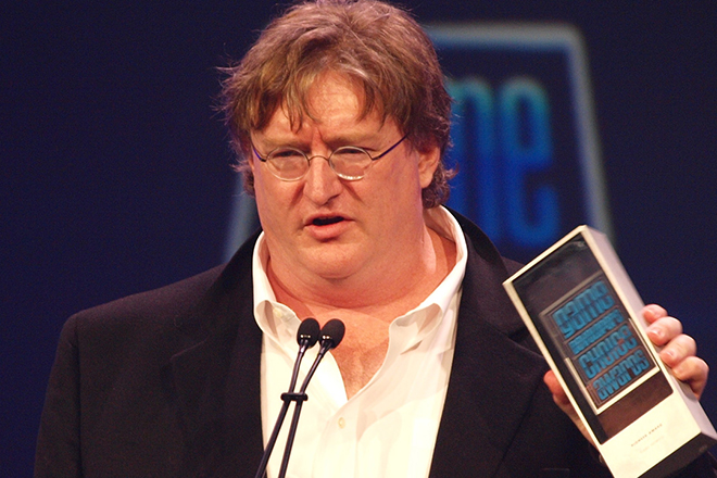 The American programmer and billionaire Gabe Newell