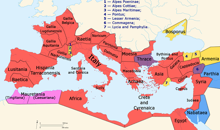 Changes in the territory of the Roman Empire during the reign of Caligula