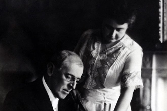Woodrow Wilson with his second wife, Edith