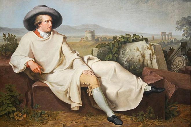 Portrait of Johann Wolfgang von Goethe in Campagna. Artist Johann Tischbein