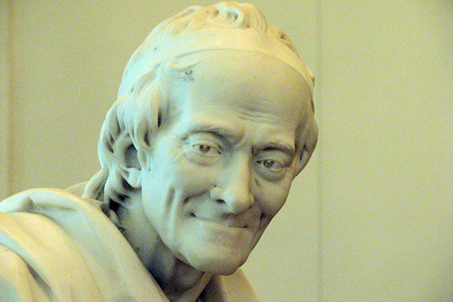 The bust of Voltaire