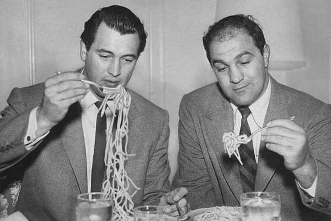 Rock Hudson and Rocky Marciano